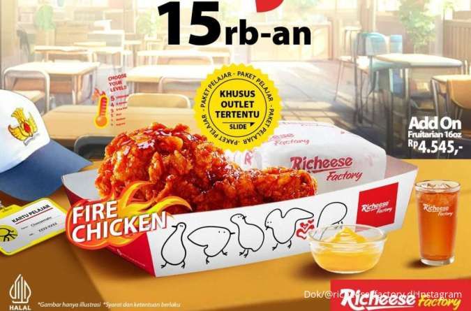 Promo Richeese Paket Pelajar Rp 15.000-an Hari Kamis, Spesial Dine In dan Take Away