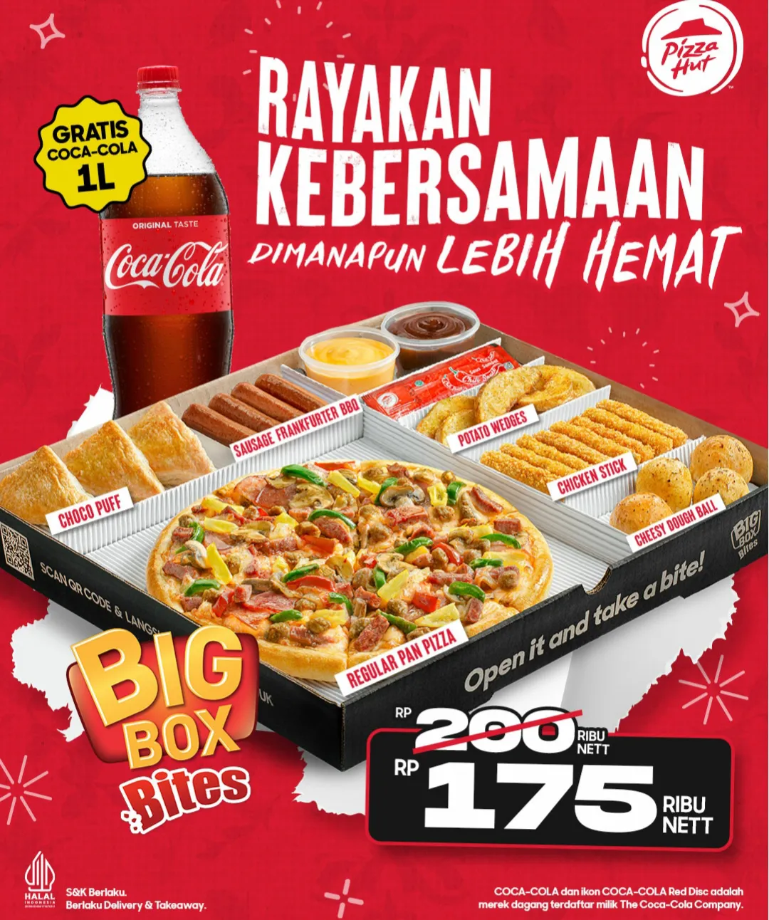 Promo Pizza Hut Big Box Bites Free 1 Liter Coca Cola