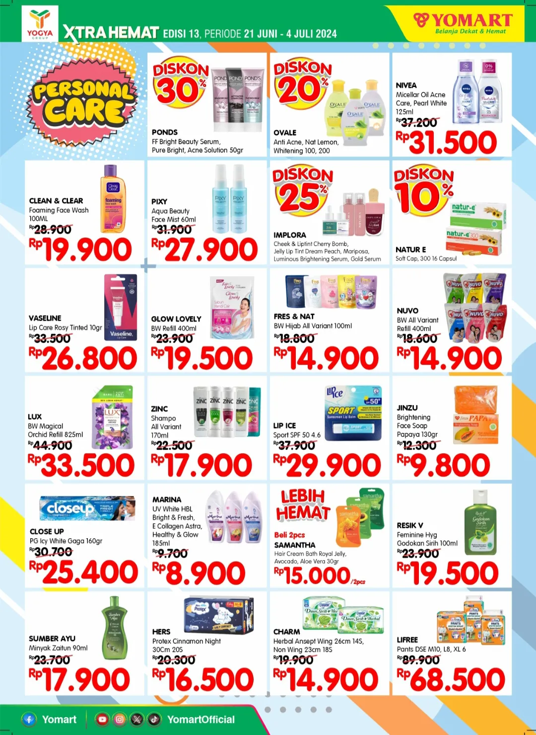 Promo Yomart Xtra Hemat edisi 13 yang berlangsung di tanggal 21 Juni – 4 Juli 2024