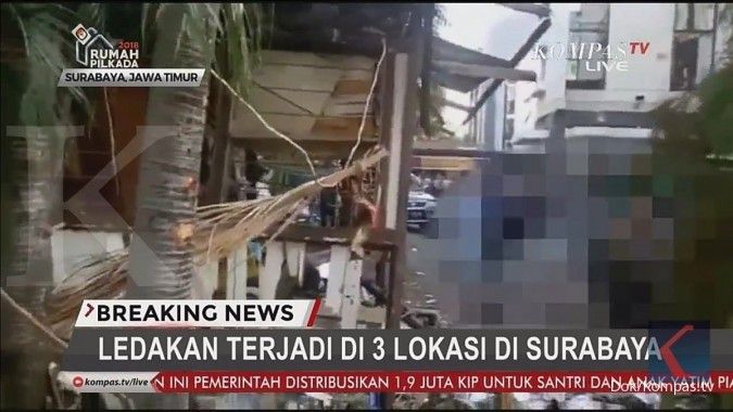 Empat korban tewas dan 33 luka-luka pada insiden ledakan bom tiga gereja di Surabaya