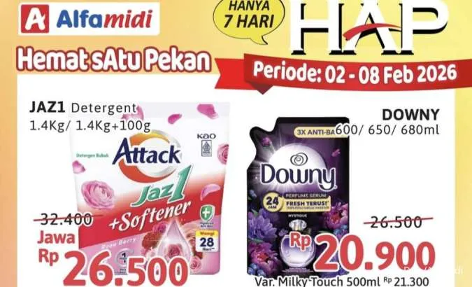 Katalog Promo Alfamidi Hemat Satu Pekan Periode 2-8 Februari 2026, Ada Downy-Sania!