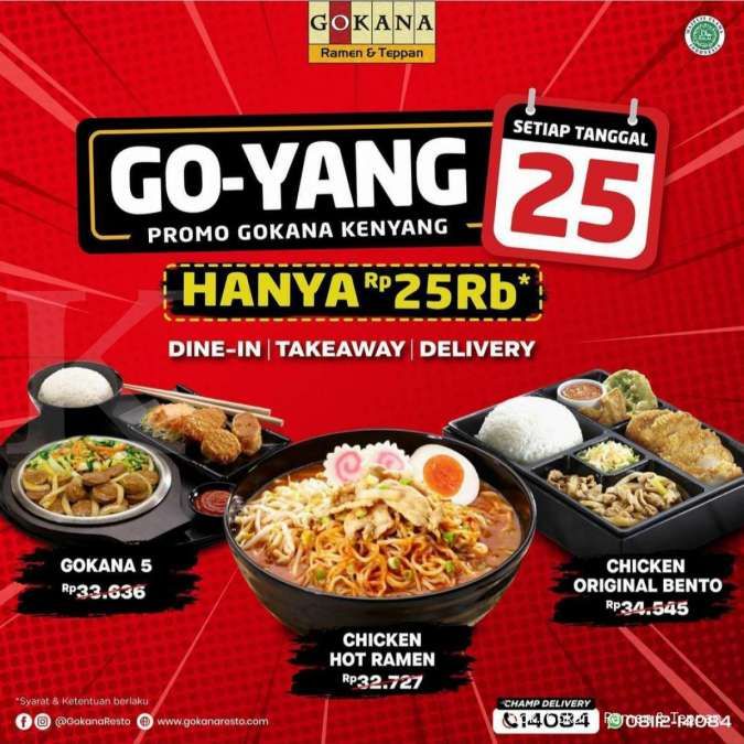 Promo Gokana Resto 25 Agustus 2021, dari Ramen-Bento Diskon Cuma Bayar Rp 25.000