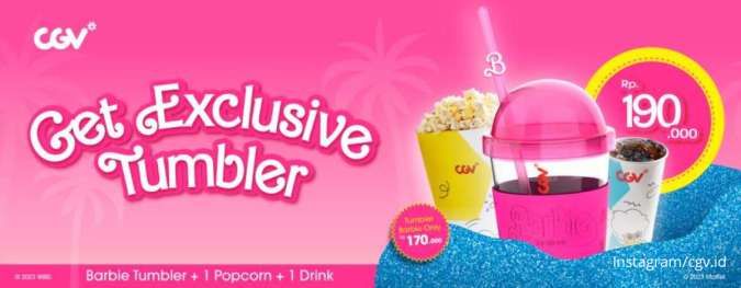 CGV Luncurkan Merchandise Imut Tumbler Barbie Eksklusif Serba Pink