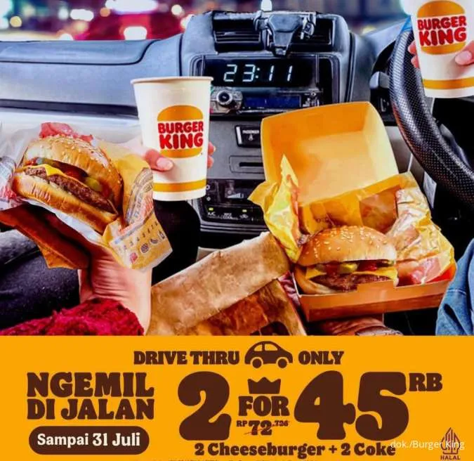Promo Burger King 2 For 45 ribu