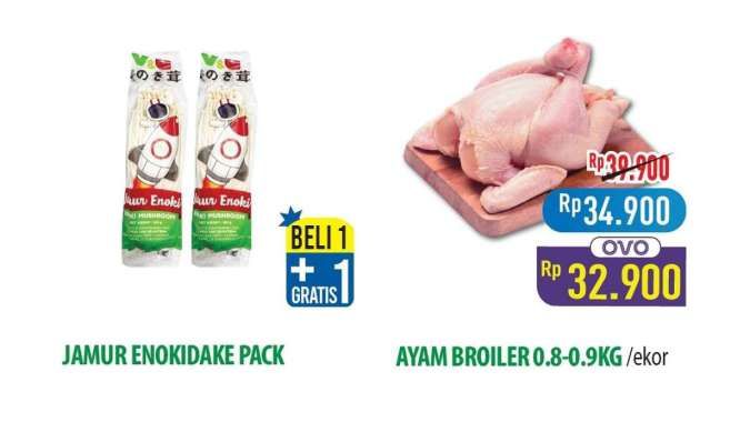 Promo Hypermart Weekday 6-8 Mei 2025, Beli 1 Gratis 1 Jamur Enoki dan Frestea