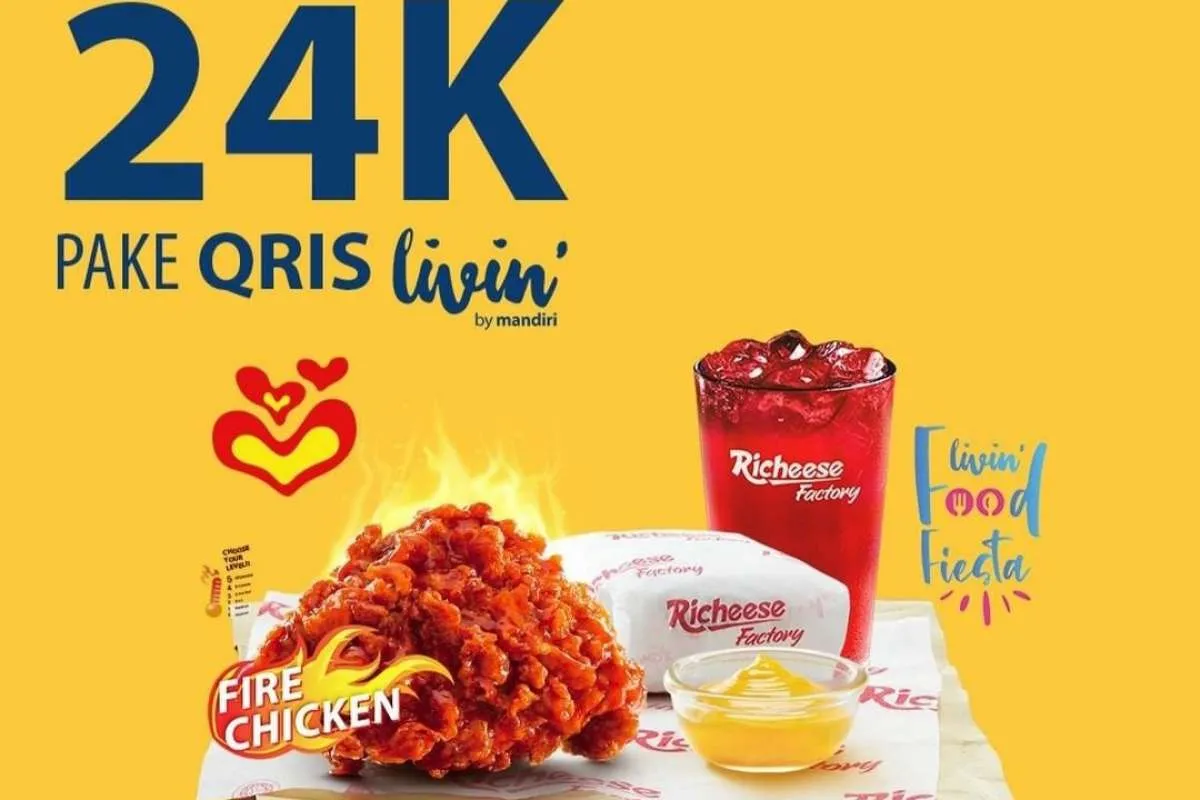 Promo Richeese x Mandiri Cashback Rp 24.000 Pakai QRIS Livin, Masih Berlaku! 