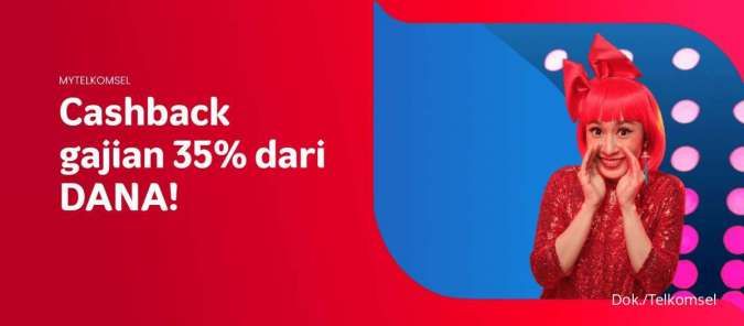 Promo Telkomsel Spesial Gajian, Beli Pulsa Pakai DANA Cashback 35%!