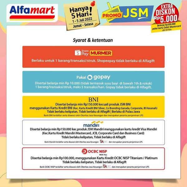 Promo JSM Alfamart Berlaku 1-5 Juli 2022