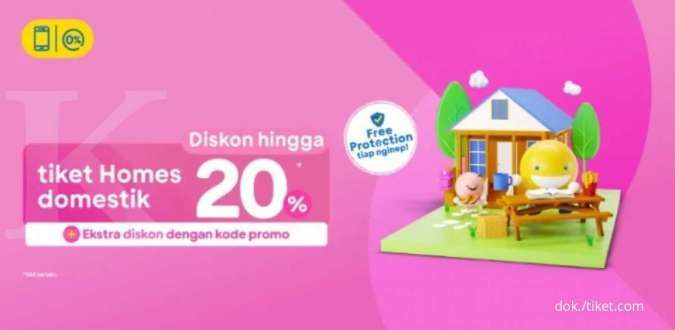 Promo Tiket.com 4-6 Oktober, Diskon 20% untuk Produk Homes Domestik
