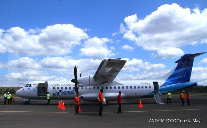 Pesawat Garuda tergelincir di Bandara Lombok Praya