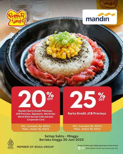 Promo Pepper Lunch dengan Bank Mandiri