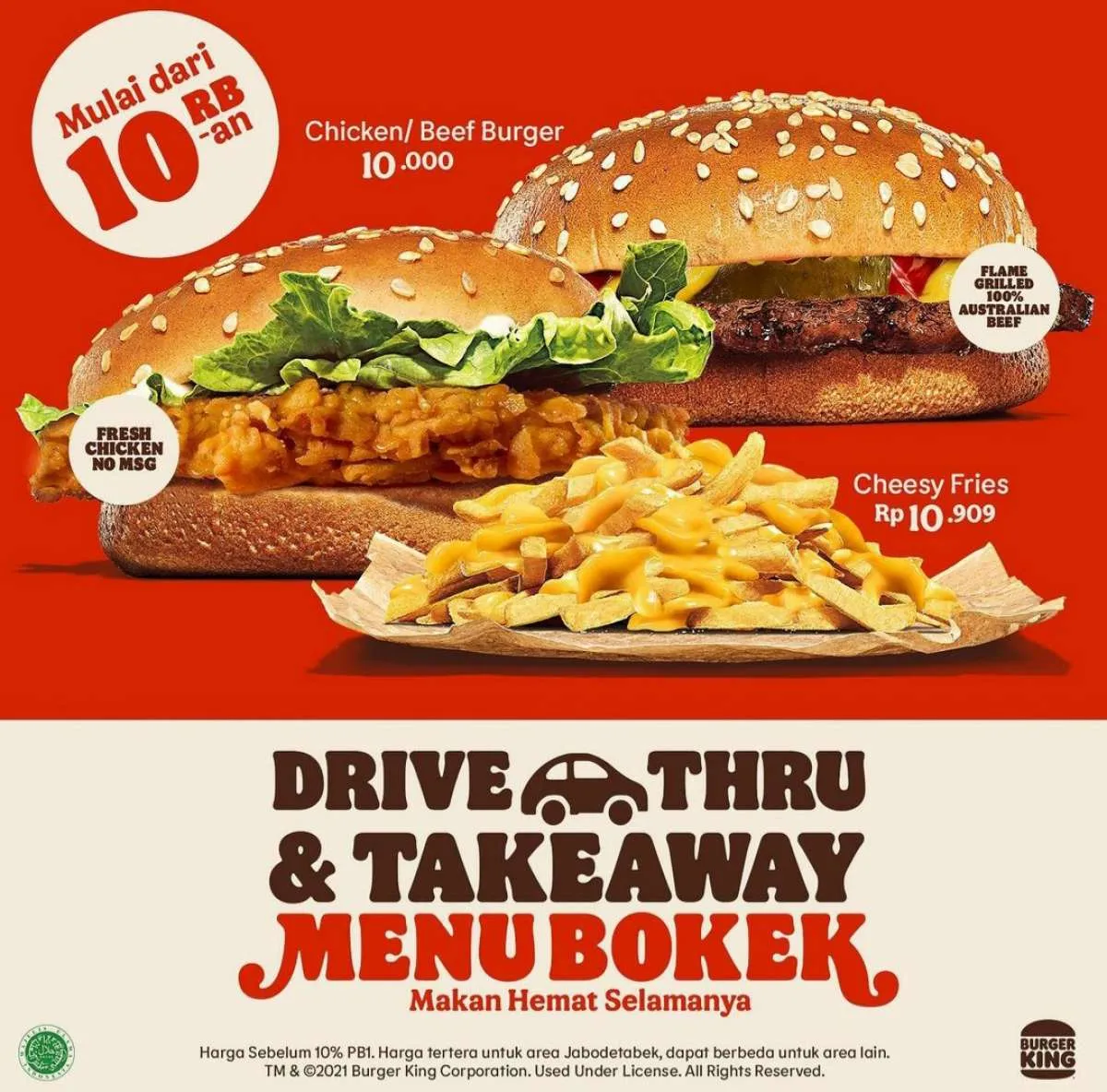 Promo Burger King Hari Ini 28 Juli 2021, Ada Menu Bokek Cuma 5 Ribuan Aja!