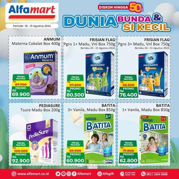 Promo Alfamart Dunia Bunda & Si Kecil Periode 16-31 Agustus 2024