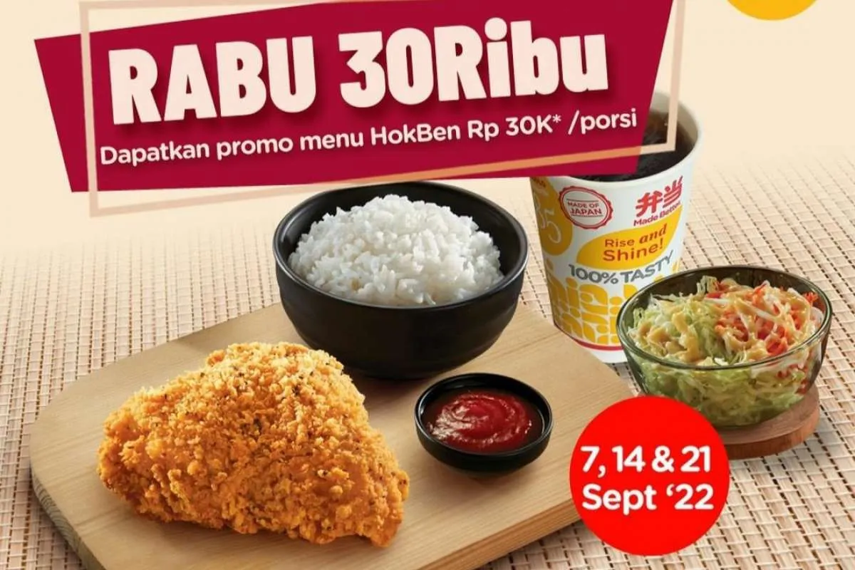 Promo Hokben Rabu 7, 14, dan 21 September 2022, Paket Hokben Fried Chicken Rp 30.000