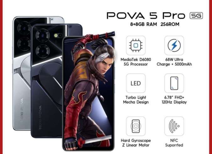 Pre-Order Tecno POVA 5 Pro 5G Masih Dibuka, Yuk Intip Spesifikasi dan Harganya