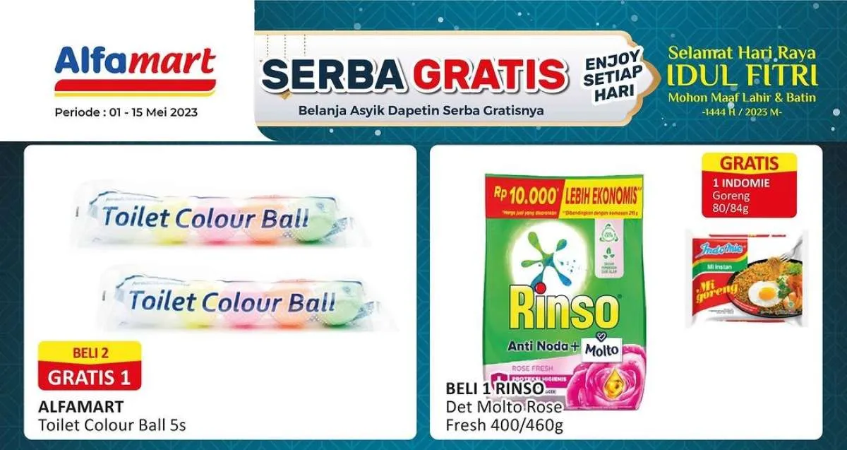 Promo Alfamart Serba Gratis 1-15 Mei 2023, Beli 1 Susu Gratis 1 Minyak Goreng 2 Liter