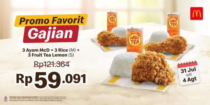 Promo McD 1-18 Agustus 2024, Ada Paket Favorit-Menu Receh Diskon Rp 13.636