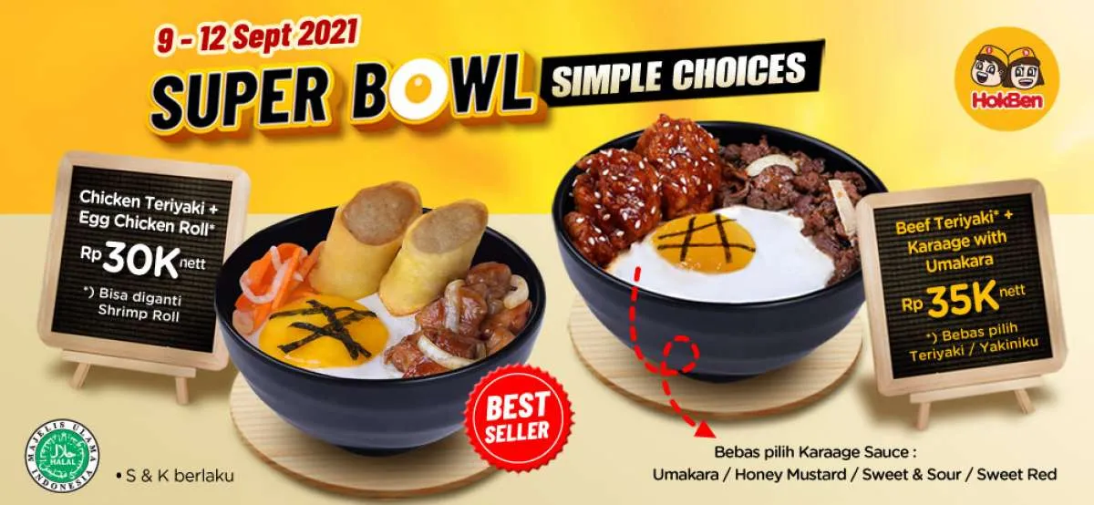 Promo Hokben 9-12 September 2021, Super Bowl Seporsi Bayar Rp 30.000-an