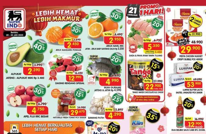 Promo Superindo Weekday 20-23 Januari 2025, Alpukat dan So Klin Diskon Sampai 40%