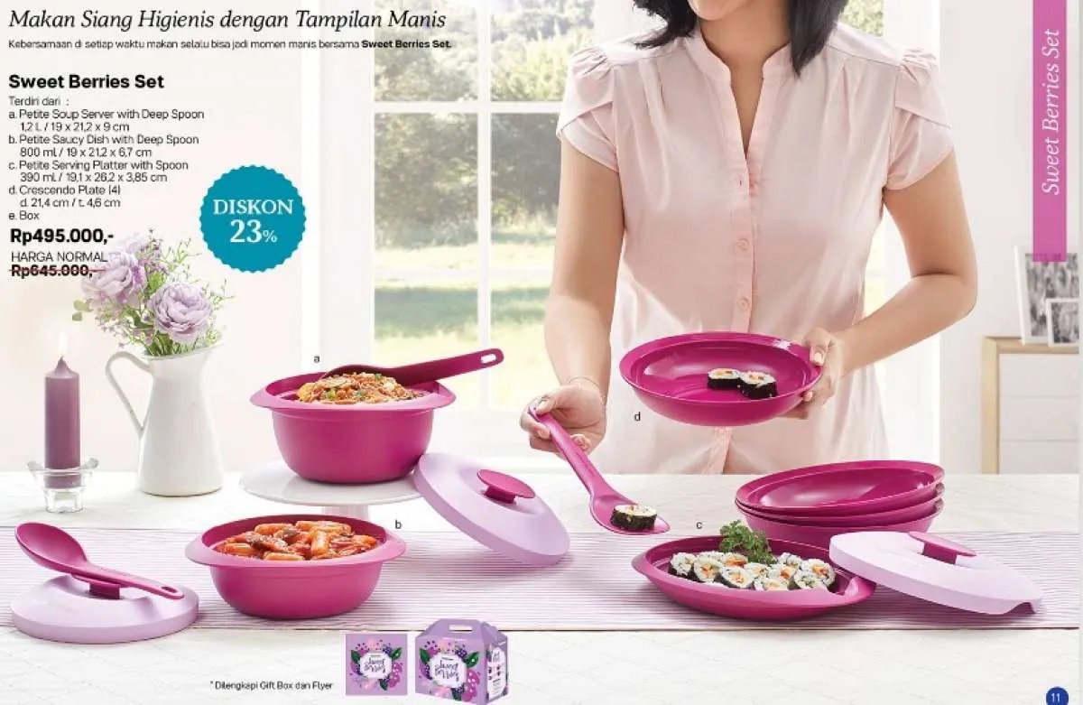 Daftar peralatan makan di Tupperware promo Agustus 2020, ada diskon 23%