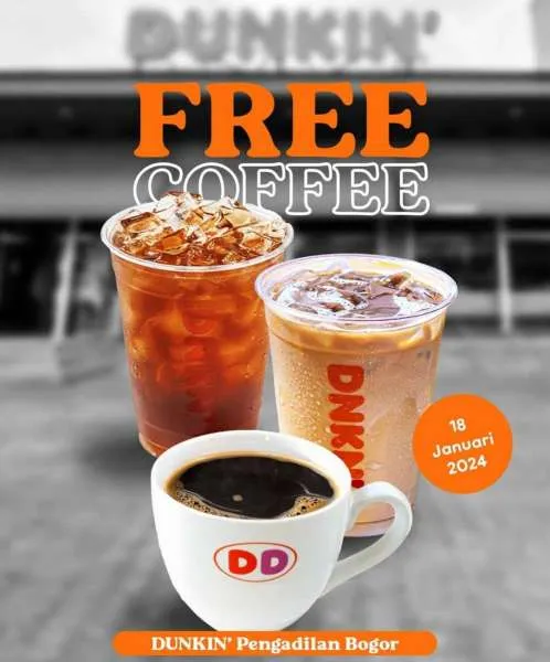 Promo gratis Coffee dari Dunkin edisi Januari 2024