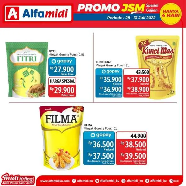 Promo JSM Alfamidi Spesial Gajian Periode 28-31 Juli 2022