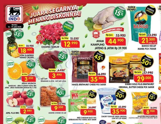 Promo Superindo Weekday 16-19 Juni 2025, Kecap Bango dan Nanas Lebih Murah