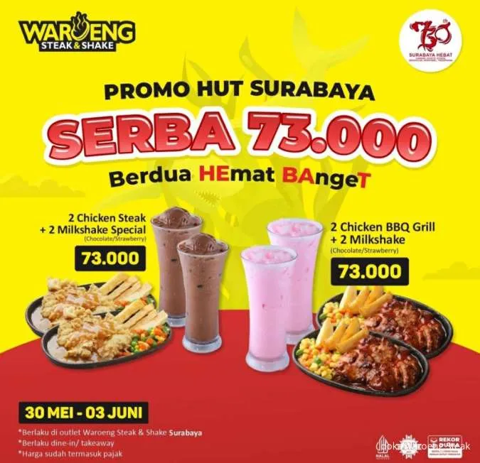 Promo Waroeng Steak Spesial HUT Surabaya ke-730 