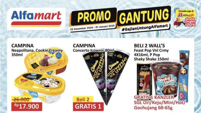 Promo Es Krim Weekend di Alfamart Gantung & Superindo, Beli 2 Gratis 1 & Diskon Besar