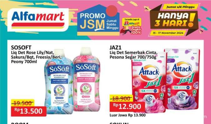 Promo Deterjen dan Sabun Mandi di JSM Alfamart, Superindo hingga Indomaret Weekend