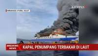 Kapal KM Barcelona Terbakar di Perairan Sulut, Ratusan Penumpang Dievakuasi