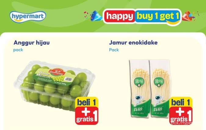 Promo JSM Hypermart 17-20 Oktober 2025, Beli 1 Gratis 1 Anggur Hijau-Daging Slice