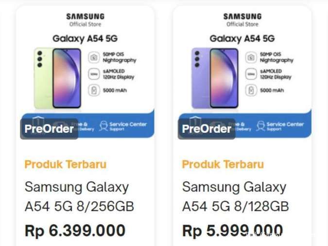 Daftar Harga HP Samsung A54 5G di Indonesia dan Spesifikasinya