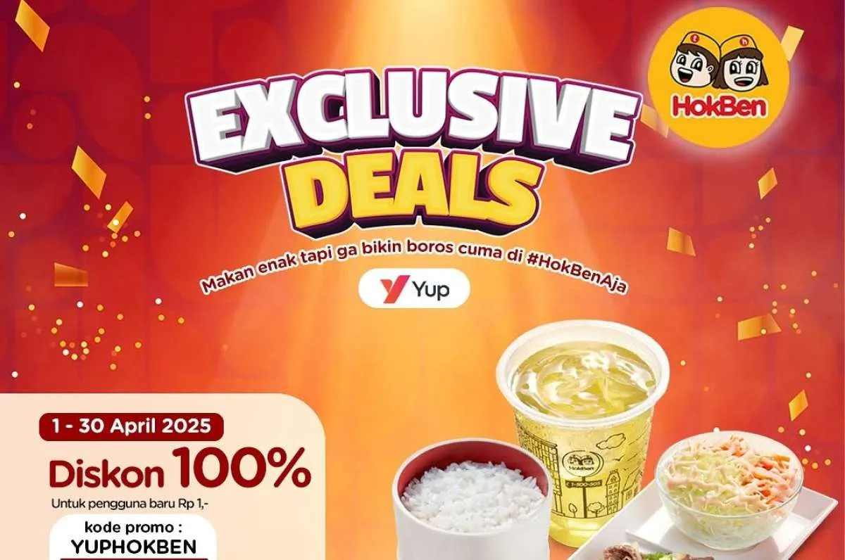 Promo HokBen dengan Bank Saqu dan Yup Bulan April 2025, Dapatkan Diskon 100%