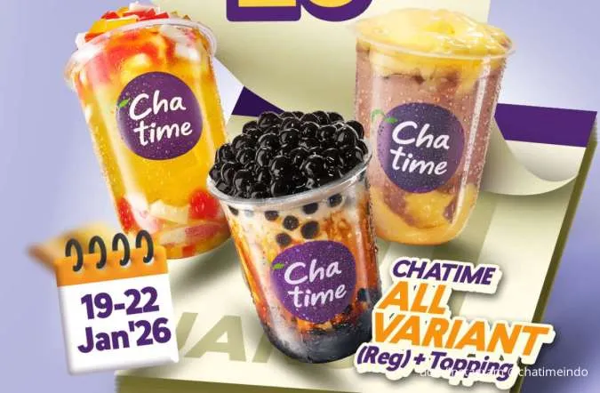 Kesempatan Terakhir Promo Chatime Serba Rp 26 Ribu & Snowy Cheese Cupbop Favorit