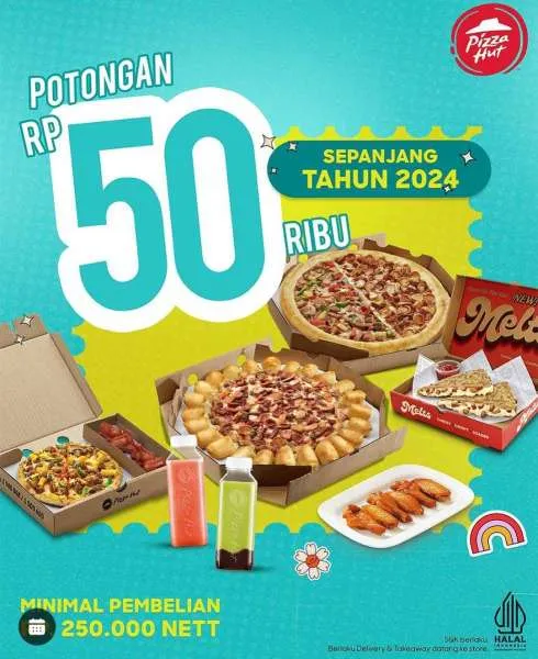 Pizza Hut diskon Rp 50.000 sepanjang tahun 2024
