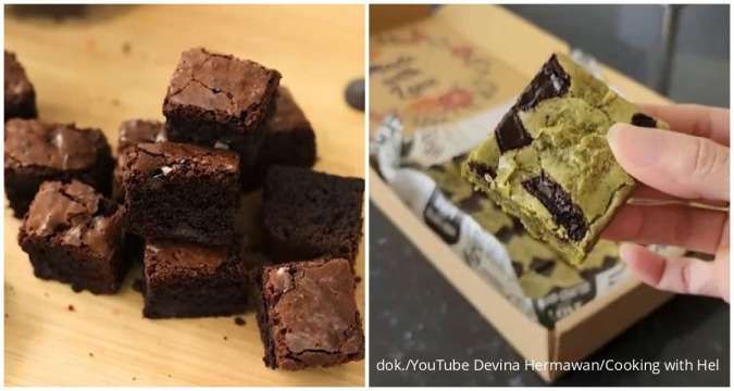 Resep Brownies Fudgy Varian Cokelat dan Matcha yang Moist dan Manisnya Pas