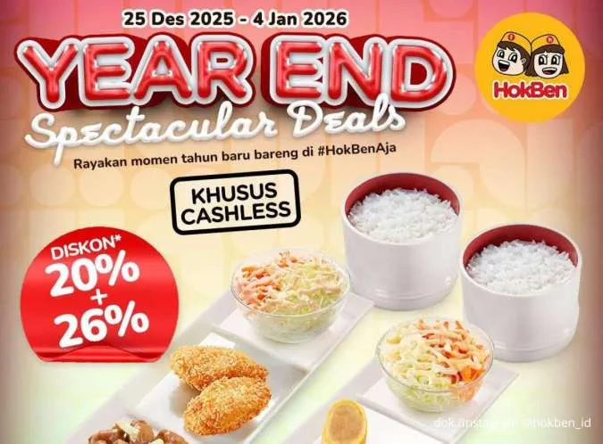 Promo HokBen Year End Spectacular Deals, Paket Berdua Cuma Rp 22.000-an per Orang