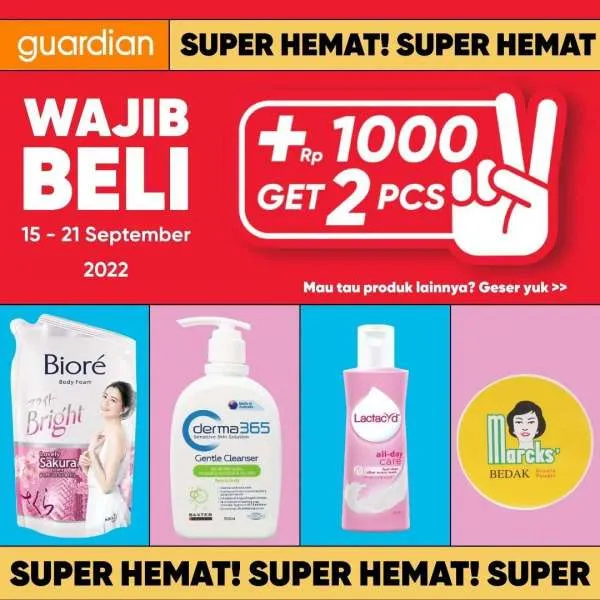 Promo Guardian 15-21 September 2022, Tambah Uang Rp 1.000 Dapat 2 Pcs Bedak Marcks