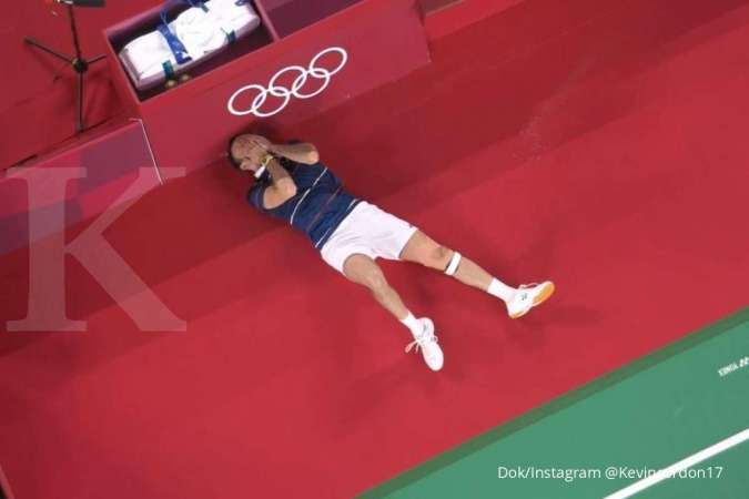 Kevin Cordon saat bertanding di perempat final badminton Olimpiade Tokyo 2020