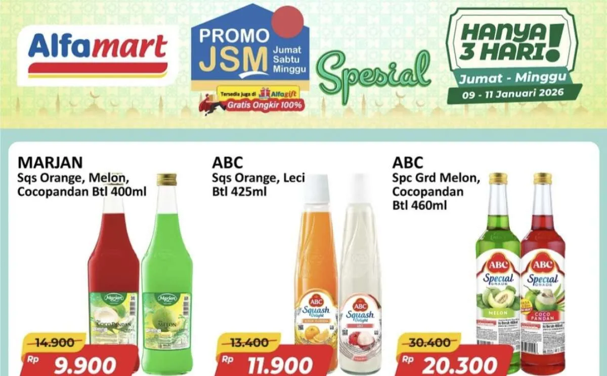 Katalog Promo JSM Alfamart Periode 9-11 Januari 2026, Sirup Murah Jelang Ramadan