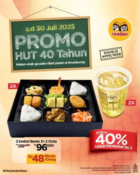 Promo HokBen HUT 40 Tahun Irodori Bento 3