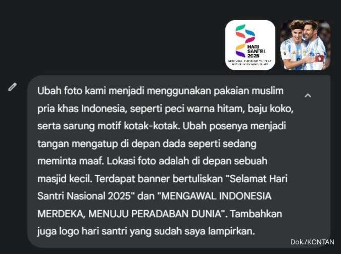 Cara Edit Foto Tema Hari Santri Nasional di Gemini AI