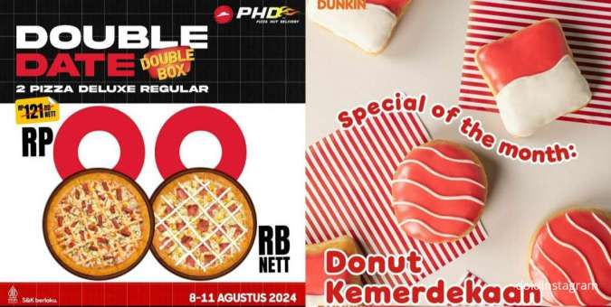 8 Ragam Promo 8.8 Makanan Agustus 2024 dari PHD, Dunkin, KFC, Gokana, Yoshinoya