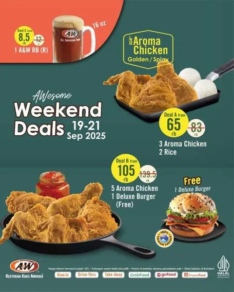 Promo A&W Weekend Deals 19-21 September 2025