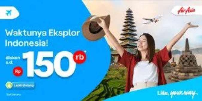 Promo Traveloka Tiket Pesawat Domestik, Diskon hingga Rp 150.000 Pakai AirAsia