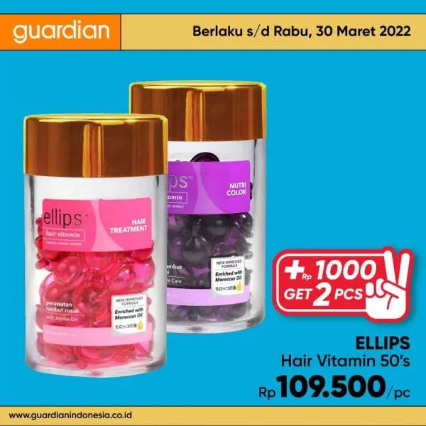 Promo Guardian +1000 Get 2 Pcs Periode 24-30 Maret 2022