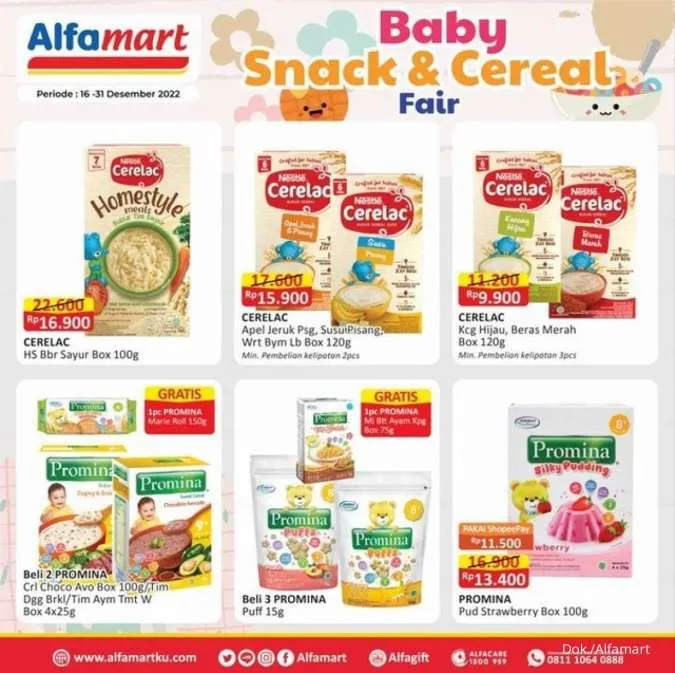 Promo Alfamart Baby Snack & Cereal Fair Periode 16-31 Desember 2022