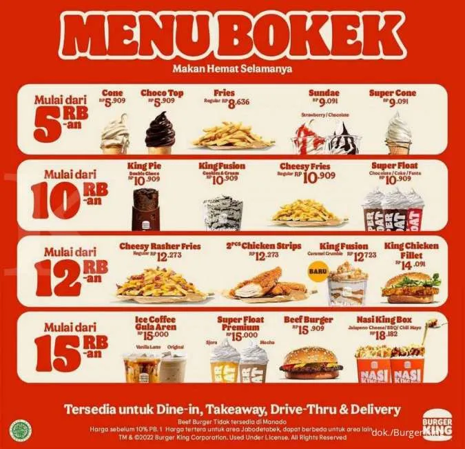 Promo Burger King Menu Bokek 7-16 Januari 2022