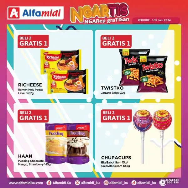 Promo Alfamidi Ngartis (Ngarep Gratisan) Periode 1-15 Juni 2024